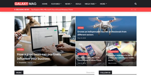 GalaxyMag Responsive News and Magazine Blogger Template