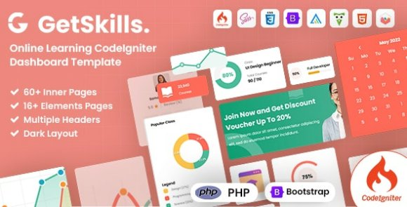 GetSkills Online Learning Codeigniter Admin Dashboard Template