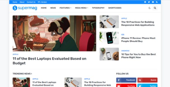 SuperMag Premium Magazine Blogger Template