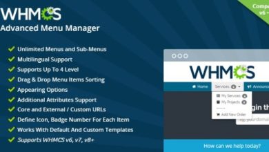 WHMCS Advanced Menu Manager Addon