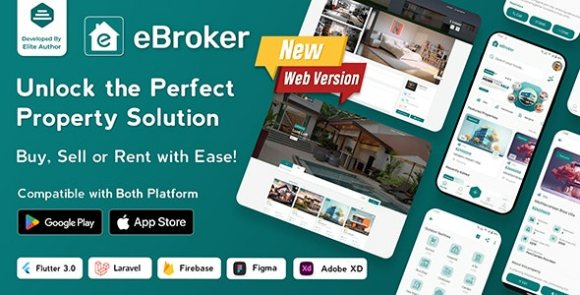 Download #eBroker v1.1.4 Nulled – Real Estate Property Buy-Rent-Sell Flutter App with Laravel Admin Panel Source