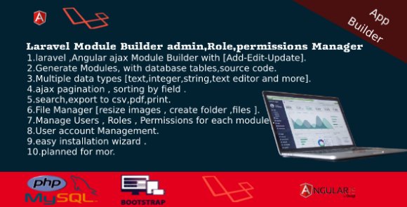Dashboard Builder v4.0 – CRUD, Users, Roles, Permission, Files Manager, Invoices Script