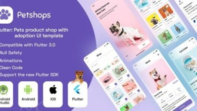 Flutter Pets Product Shop with Adoption UI Template Android iOS App Template