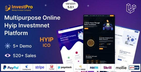 Hyip InvestPro v5.0.1 – Advance HYIP & ICO Investment Wallet & Banking Platform Script