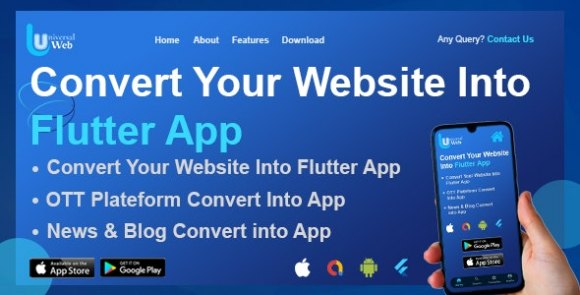 Download #UniversalWeb v1.0.0 – Convert Website to a Flutter App | Webview App | Web To App | Android | iOS Source