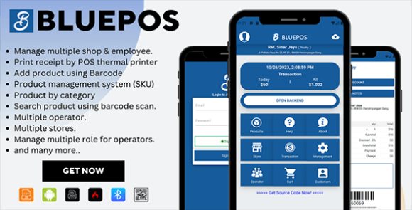 Download #BLUEPOS v1.1 – Android Mobile Point of Sale (POS) with Admin Backend API App Source