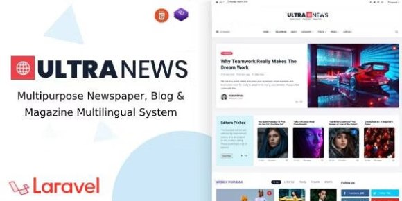 Download #UltraNews v2.8.0 Nulled – Laravel Newspaper, Blog Multilingual System with Support AI Writer, Content Generator Script