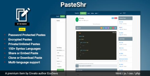 Download #PasteShr v3.2.5 Nulled – Text Hosting & Sharing Script
