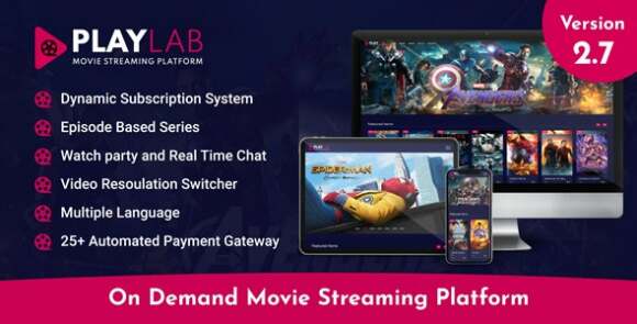 Download #PlayLab v2.7 Nulled – On Demand Movie Streaming Platform PHP Script