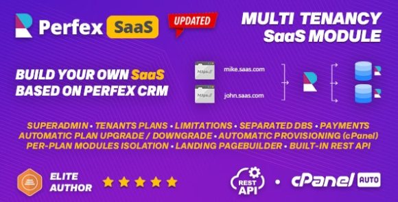 Download #SaaS Module for Perfex CRM v1.0.8 – Multi Tenancy Support Addon