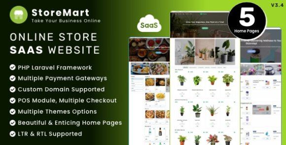 Download #StoreMart SaaS v3.4 Nulled – Online Product Selling Business Website Builder Script