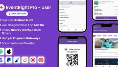User App for EventRight Pro Event Ticket Booking System Source