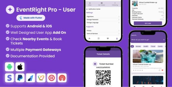 Download #User App for EventRight Pro v1.4.0 – Event Ticket Booking System Source