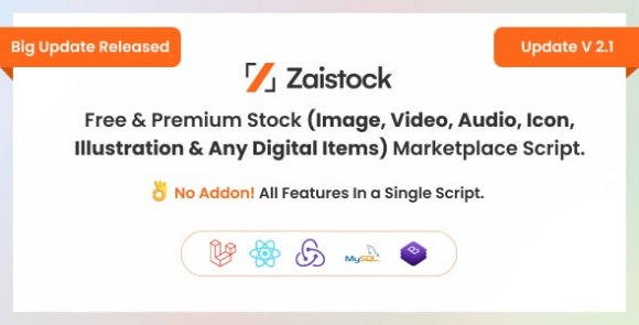 Download #Zaistock v2.1 – Free & Premium Stock Photo, Video, Audio, Icon Illustration Script