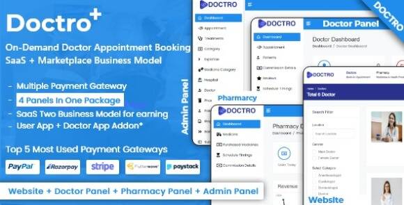 Download #Doctro v6.0 Nulled – On-Demand Doctor Appointment Booking SaaS Marketplace Business Model Script