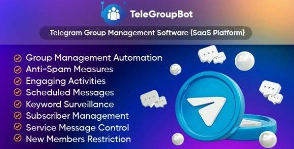 Download #TeleGroupBot v1.6 Nulled – Telegram Group Management Software (SaaS Platform) Script