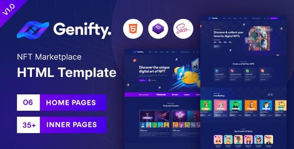 Download #Genifty – NFT Marketplace HTML Template