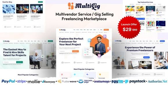 Download #MultiGig v1.0 Nulled – Service / Gig Selling Freelancing Marketplace (Subscription Based) Script