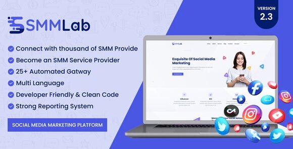 Download #SMMLab v2.3 Nulled – Social Media Marketing SMM Platform PHP Script