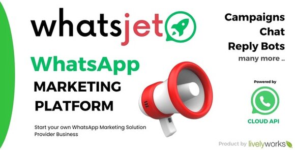 Download #WhatsJet SaaS v1.1.1 Nulled – A WhatsApp Marketing Platform with Bulk Sending, Campaigns & Chat Bots Script