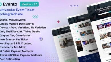 Evento Multivendor Event Ticket Booking Website Nulled