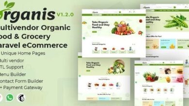 Organis Multivendor Organic Food and Grocery Laravel eCommerce