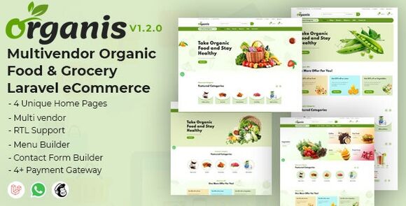 Download #Organis v1.2.1 – Multivendor Organic Food & Grocery Laravel eCommerce PHP Script