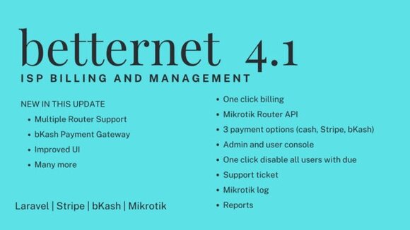 Download #Betternet ISP Billing with Mikrotik API v4.1 – PHP Script