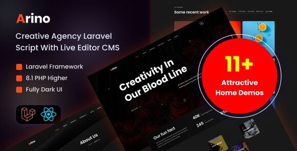 Download #Arino v3.1 Nulled – Creative Agency Laravel Script with Live Editor CMS