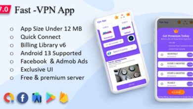 Fast-Pro VPN App Unblock Proxy In-App Purchase Admob Ads