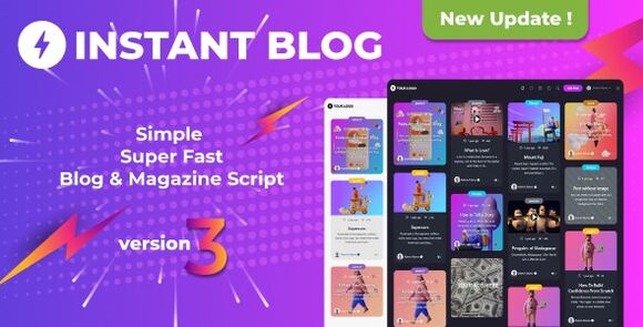 Download #Instant Blog v3.3 – Fast & Simple Blog PHP Script
