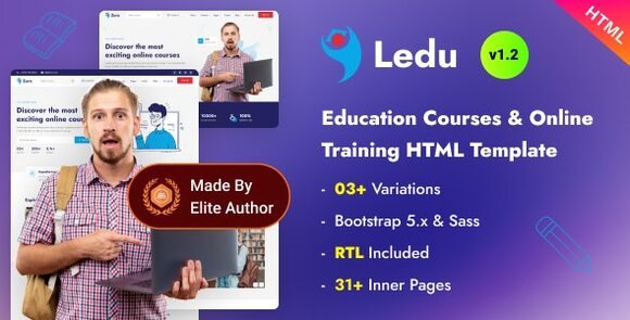 Download #Ledu v1.2 – Education Courses & Online Training Bootstrap 5 Template