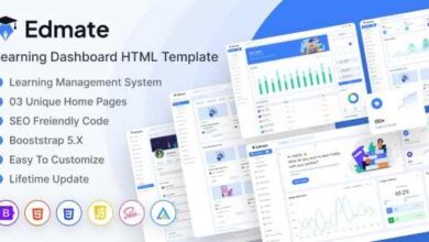 Edmate Learning Dashboard HTML Template