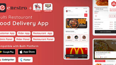 eRestro Multi Restaurant Flutter App Food Ordering with Admin Panel