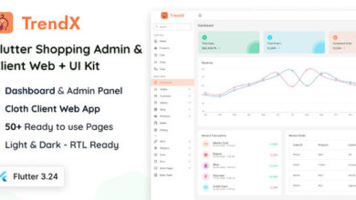 TrendX Flutter Cloth Admin and Client Web UI Kit Source