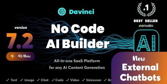 Download Davinci AI v7.2 – OpenAI Content, Text, Image, Voice, Chat, Code, Transcript, and Video Generator as SaaS Script