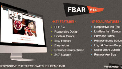 FBar Responsive PHP Theme Switcher Demo Bar Script