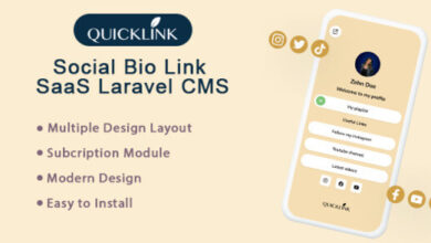 QuickBioLink Bio Link SaaS for Creators Influencers and Businesses Script