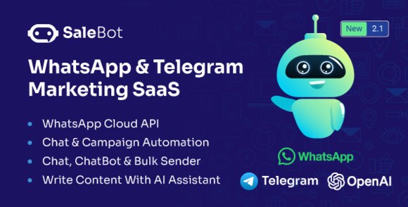 SaleBot WhatsApp and Telegram Marketing SaaS ChatBot Bulk Sender Script