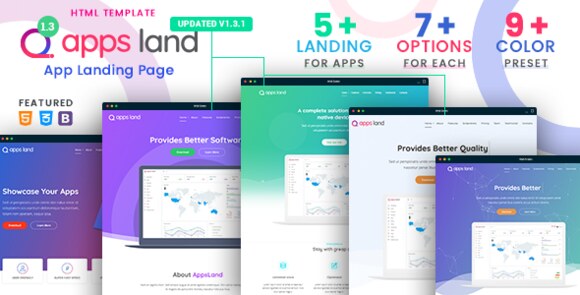 Download AppsLand – App Landing Page HTML Template