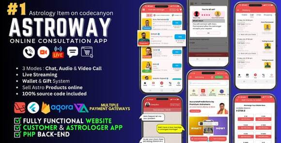 Download Astroway v2.1.8 – Astrology Consultations, Chat, Audio/Video Calls, Live Streaming | Web & Backend Included App Source
