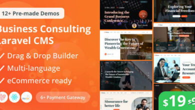 Bione Business Consulting Laravel CMS with Live Page Builder Script