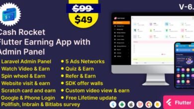 Cash Rocket Flutter Online Earning App with Admin Panel Source