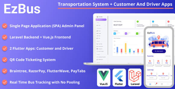 EZBus Transportation Management Solution Flutter Apps and Admin