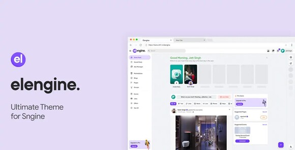 Download Elengine v1.8 – Sngine Theme