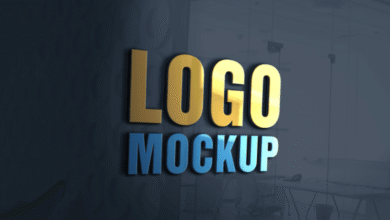 3D Glass Logo Mockup