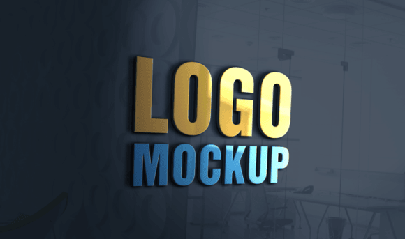 3D Glass Logo Mockup