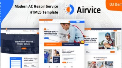 Airvice AC Repair Services HTML5 Template