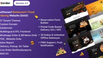 Eorder Multitenant Restaurant Food Ordering Website SaaS Script