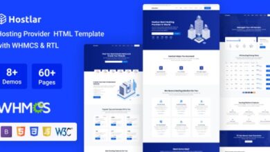 Hostlar Domain Hosting Provider HTML Template with WHMCS and RTL